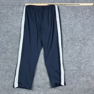 Exertek Track Pants‎ Mens L Navy White Side Stripe Polyester Athletic Joggers